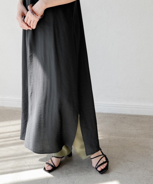 LOWRYS FARM（ローリーズファーム）の「キャミワンピ　886318（ワンピース・レディース・ブラック系その他/カーキ/ブラック/ブラウン/グレー/モカ/グレー系その他/グリーン系その他/アイボリー/パープル・FREE）」の21枚目の写真