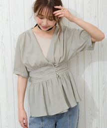 SpRay | 【WEB限定】楊柳ペプラムカシュクールTOPS(シャツ/ブラウス)