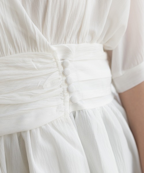 SpRay（スプレイ）の「【WEB限定】楊柳ペプラムカシュクールTOPS（シャツ/ブラウス・レディース・ホワイト/ブラック/サックスブルー/ミント・FREE）」の9枚目の写真