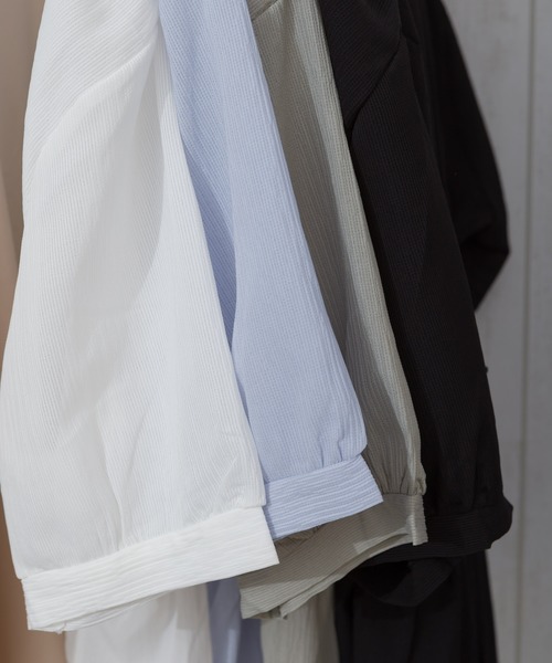 SpRay（スプレイ）の「【WEB限定】楊柳ペプラムカシュクールTOPS（シャツ/ブラウス・レディース・ホワイト/ブラック/サックスブルー/ミント・FREE）」の10枚目の写真