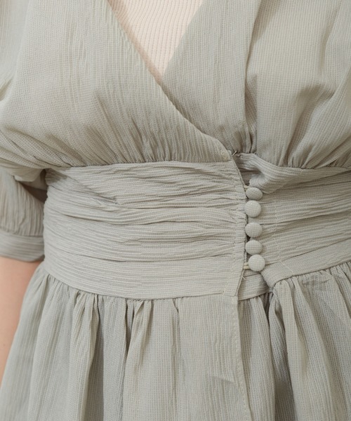 SpRay（スプレイ）の「【WEB限定】楊柳ペプラムカシュクールTOPS（シャツ/ブラウス・レディース・ホワイト/ブラック/サックスブルー/ミント・FREE）」の14枚目の写真