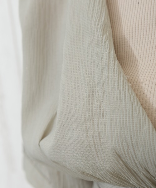 SpRay（スプレイ）の「【WEB限定】楊柳ペプラムカシュクールTOPS（シャツ/ブラウス・レディース・ホワイト/ブラック/サックスブルー/ミント・FREE）」の16枚目の写真