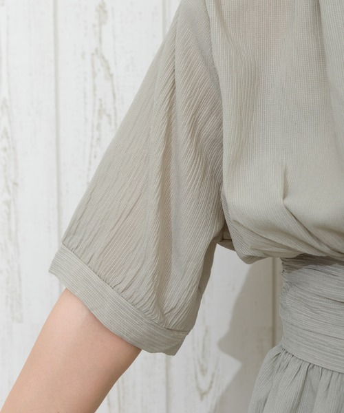 SpRay（スプレイ）の「【WEB限定】楊柳ペプラムカシュクールTOPS（シャツ/ブラウス・レディース・ホワイト/ブラック/サックスブルー/ミント・FREE）」の17枚目の写真