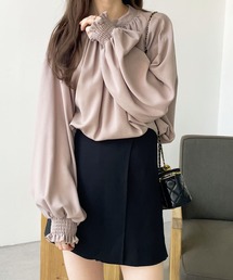 GeeRA | ハイネックギャザーバルーンスリーブブラウス(シャツ/ブラウス)