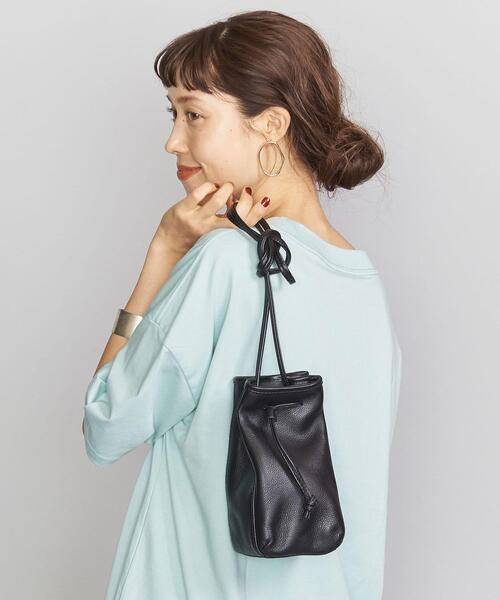 BEAUTY&YOUTH UNITED ARROWS（ビューティーアンドユースユナイテッドアローズ）の「BY レザーミニドロストショルダーバッグ о（ショルダーバッグ・レディース・ブラック/ターコイズブルー/ライトグレー・FREE）」の10枚目の写真