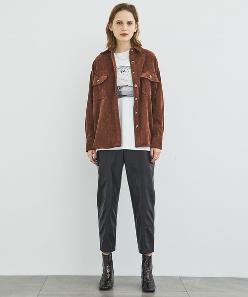 STUDIOUS(ステュディオス)の「【STUDIOUS】レザーライクテーパードパンツ(その他パンツ・レディース・ブラック/カーキ・1/2)」の22枚目の写真