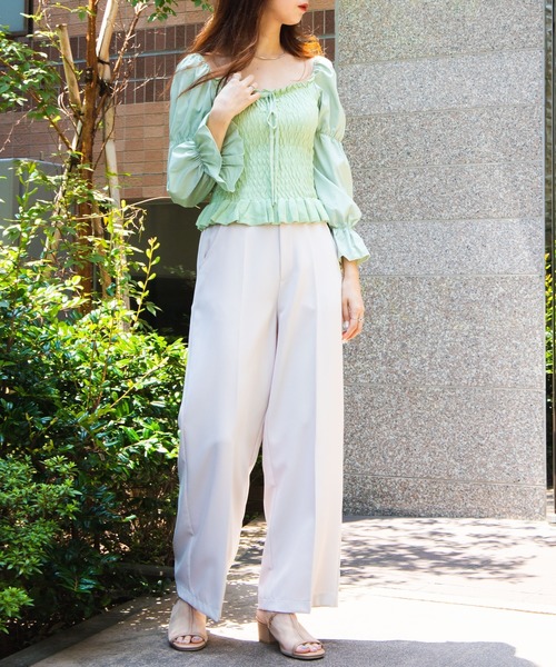 WEGO（ウィゴー）の「WEGO/スクエアネックシャーリングブラウス（シャツ/ブラウス・レディース・ホワイト/ブラック/グリーン系その他・FREE）」の16枚目の写真