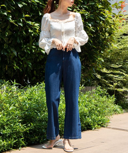 WEGO（ウィゴー）の「WEGO/スクエアネックシャーリングブラウス（シャツ/ブラウス・レディース・ホワイト/ブラック/グリーン系その他・FREE）」の15枚目の写真