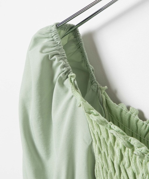 WEGO（ウィゴー）の「WEGO/スクエアネックシャーリングブラウス（シャツ/ブラウス・レディース・ホワイト/ブラック/グリーン系その他・FREE）」の22枚目の写真