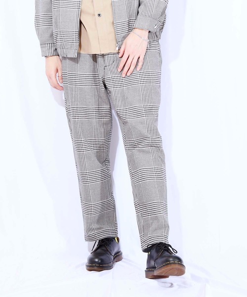 KANGOL(カンゴール)の「【KANGOL/カンゴール】グレンチェックパンツ タックテーパードパンツ ワイドパンツ(その他パンツ・メンズ・ブラウン/グレー・MEDIUM/LARGE/X-LARGE)」の4枚目の写真