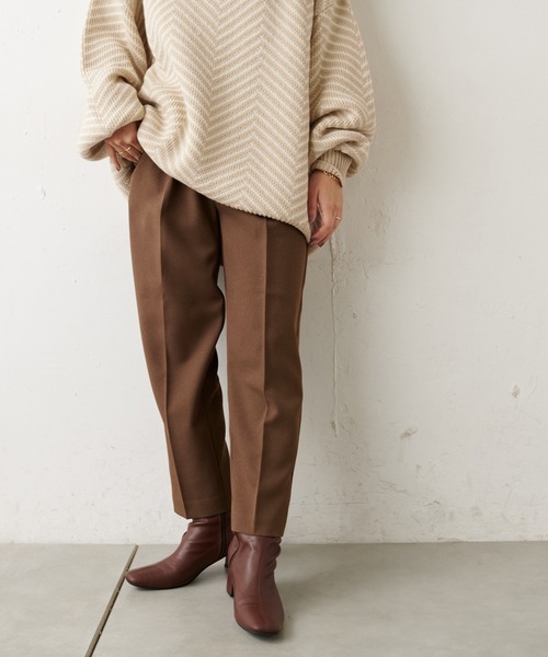 natural couture（ナチュラルクチュール）の「【WEB限定】美シルエット微起毛テーパードパンツ XSサイズ（その他パンツ・レディース・ブラック/ブルー/マスタード/モカ/ライトベージュ/ピンク・X-SMALL）」の3枚目の写真