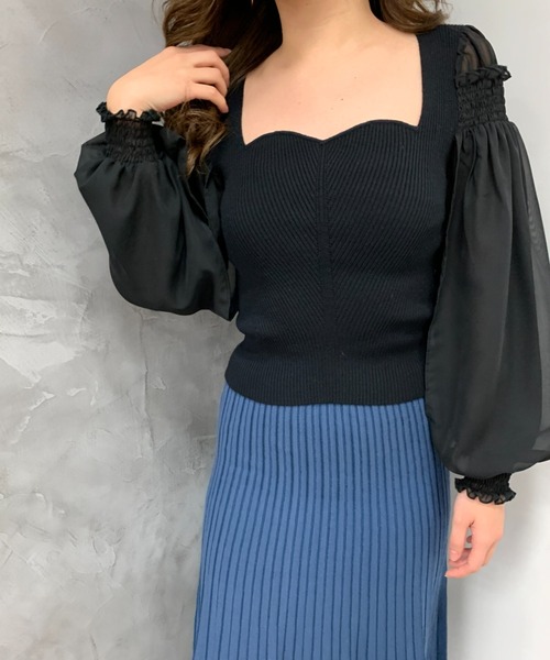 EIMY ISTOIRE（エイミーイストワール）の「ハートネックシフォン  