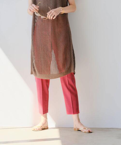 green label relaxing（グリーンレーベルリラクシング）の「◆FFC PE/LI/PU スティック パンツ（その他パンツ・レディース・ネイビー/レッド/モカ/ナチュラル・40/38/36/34）」の4枚目の写真