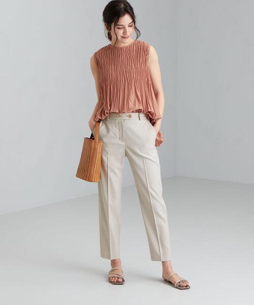 green label relaxing（グリーンレーベルリラクシング）の「◆FFC PE/LI/PU スティック パンツ（その他パンツ・レディース・ネイビー/レッド/モカ/ナチュラル・40/38/36/34）」の14枚目の写真