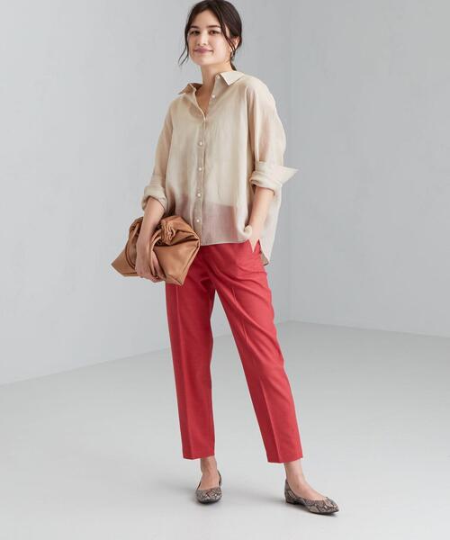 green label relaxing（グリーンレーベルリラクシング）の「◆FFC PE/LI/PU スティック パンツ（その他パンツ・レディース・ネイビー/レッド/モカ/ナチュラル・40/38/36/34）」の17枚目の写真