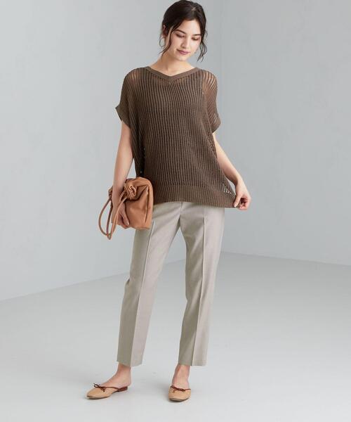 green label relaxing（グリーンレーベルリラクシング）の「◆FFC PE/LI/PU スティック パンツ（その他パンツ・レディース・ネイビー/レッド/モカ/ナチュラル・40/38/36/34）」の10枚目の写真