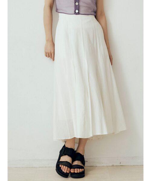 MURUA（ムルーア）の「パネルスウィッチングマキシスカート（スカート・レディース・ホワイト/ブラック/イエロー/ブラウン・FREE）」の2枚目の写真