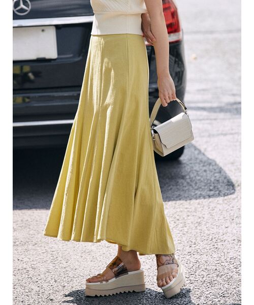 MURUA（ムルーア）の「パネルスウィッチングマキシスカート（スカート・レディース・ホワイト/ブラック/イエロー/ブラウン・FREE）」の4枚目の写真