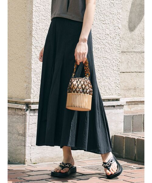 MURUA（ムルーア）の「パネルスウィッチングマキシスカート（スカート・レディース・ホワイト/ブラック/イエロー/ブラウン・FREE）」の3枚目の写真