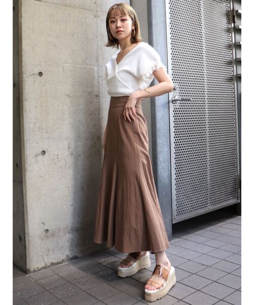 MURUA（ムルーア）の「パネルスウィッチングマキシスカート（スカート・レディース・ホワイト/ブラック/イエロー/ブラウン・FREE）」の11枚目の写真