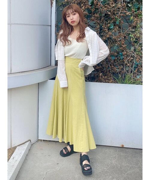 MURUA（ムルーア）の「パネルスウィッチングマキシスカート（スカート・レディース・ホワイト/ブラック/イエロー/ブラウン・FREE）」の22枚目の写真