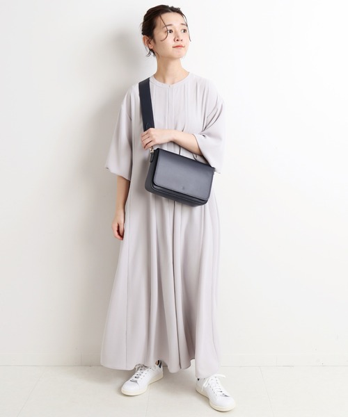 SLOBE IENA（スローブイエナ）の「切り替えフレアワンピース【手洗い可能】◆（シャツワンピース・レディース・ネイビー/グレー系その他/グリーン系その他/ブルー系その他・38/36）」の5枚目の写真