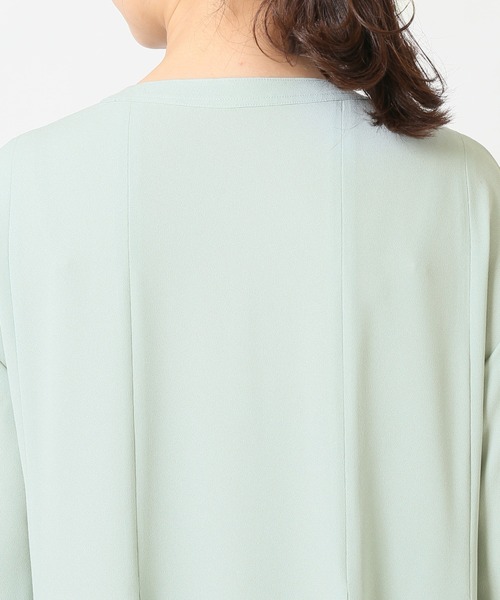 SLOBE IENA（スローブイエナ）の「切り替えフレアワンピース【手洗い可能】◆（シャツワンピース・レディース・ネイビー/グレー系その他/グリーン系その他/ブルー系その他・38/36）」の12枚目の写真