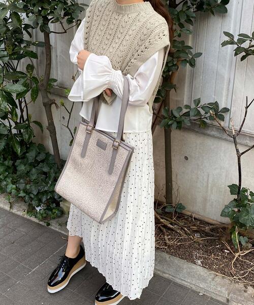 INGNI（イング）の「【セットアップ】スカシベスト＋ブラウスSET（ニット/セーター・レディース・ふじ色系9/ミント/アイボリー/ベージュ・M）」の10枚目の写真