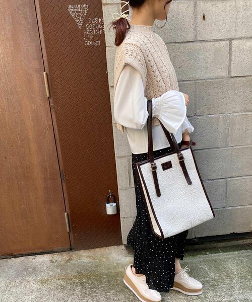 INGNI（イング）の「【セットアップ】スカシベスト＋ブラウスSET（ニット/セーター・レディース・ふじ色系9/ミント/アイボリー/ベージュ・M）」の11枚目の写真