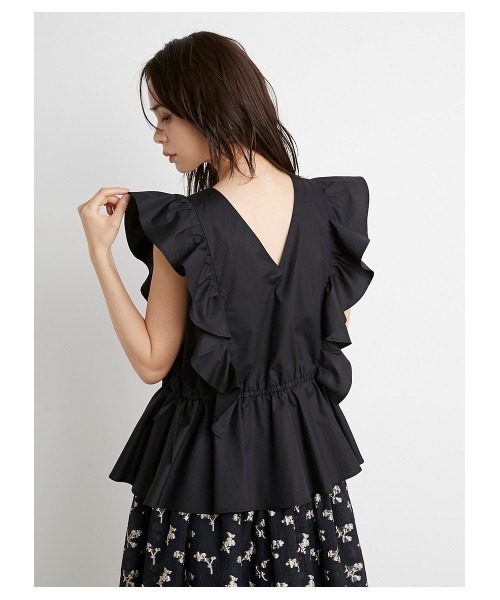 SNIDEL（スナイデル）の「ORGANICSフリルペプラムブラウス（シャツ/ブラウス・レディース・ホワイト/ピンクベージュ/ブラック・FREE）」の9枚目の写真