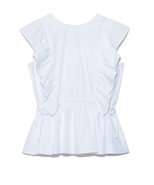 SNIDEL（スナイデル）の「ORGANICSフリルペプラムブラウス（シャツ/ブラウス・レディース・ホワイト/ピンクベージュ/ブラック・FREE）」の17枚目の写真