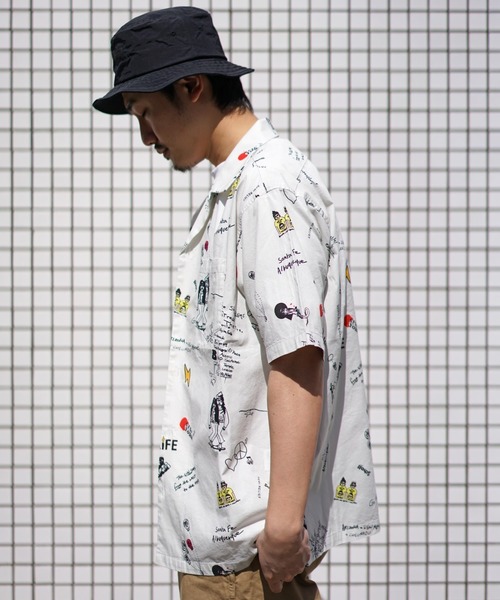 REMI RELIEF（レミレリーフ）の「【REMI RELIEF×Schott×Uncut Bound/レミレリーフ×ショット×アンカットバウンド】別注コラボアロハシャツ（シャツ/ブラウス・メンズ・ホワイト・SMALL/MEDIUM/LARGE/X-LARGE）」の7枚目の写真