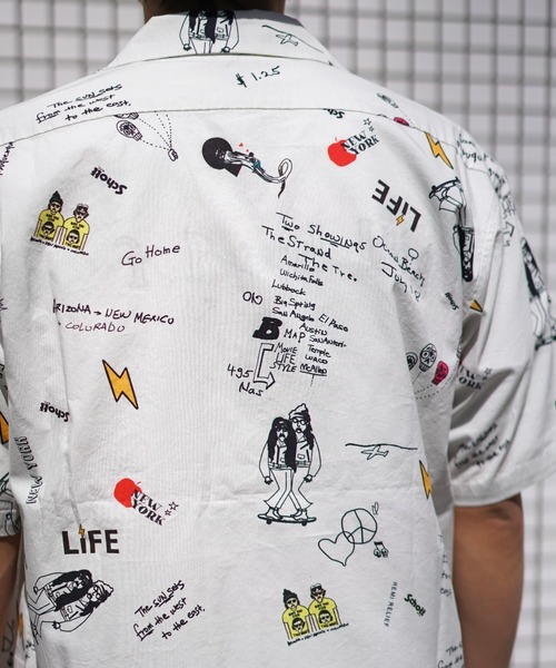 REMI RELIEF（レミレリーフ）の「【REMI RELIEF×Schott×Uncut Bound/レミレリーフ×ショット×アンカットバウンド】別注コラボアロハシャツ（シャツ/ブラウス・メンズ・ホワイト・SMALL/MEDIUM/LARGE/X-LARGE）」の11枚目の写真