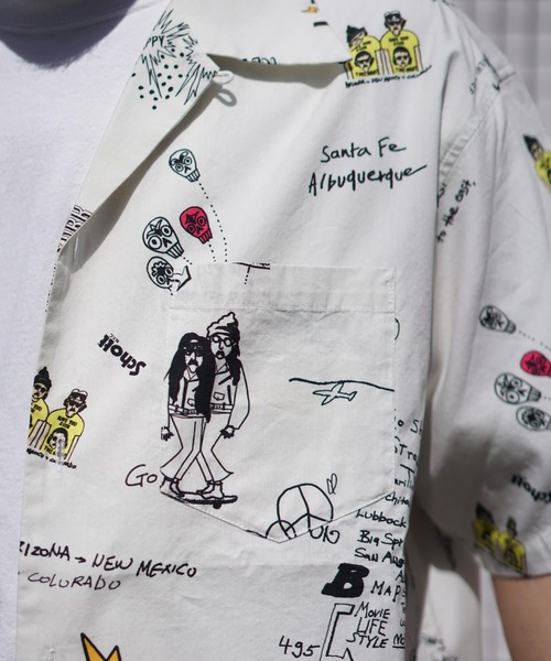 REMI RELIEF（レミレリーフ）の「【REMI RELIEF×Schott×Uncut Bound/レミレリーフ×ショット×アンカットバウンド】別注コラボアロハシャツ（シャツ/ブラウス・メンズ・ホワイト・SMALL/MEDIUM/LARGE/X-LARGE）」の9枚目の写真