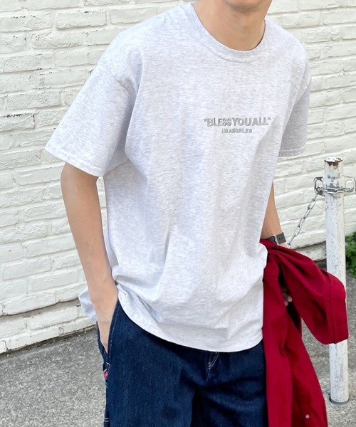WHO'S WHO gallery（フーズフーギャラリー）の「【BLESS YOU/ブレスユー】ピグメント刺繍ロゴTEE（Tシャツ/カットソー・メンズ・ホワイト/アッシュグレー/ブラック/ネイビー/グリーン・FREE）」の4枚目の写真