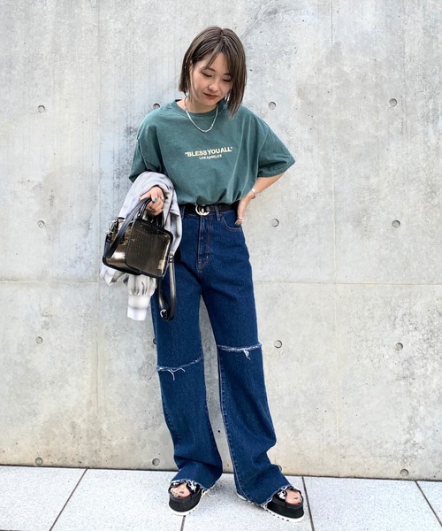 WHO'S WHO gallery（フーズフーギャラリー）の「【BLESS YOU/ブレスユー】ピグメント刺繍ロゴTEE（Tシャツ/カットソー・メンズ・ホワイト/アッシュグレー/ブラック/ネイビー/グリーン・FREE）」の7枚目の写真