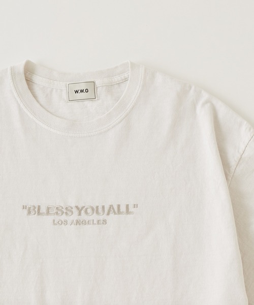 WHO'S WHO gallery（フーズフーギャラリー）の「【BLESS YOU/ブレスユー】ピグメント刺繍ロゴTEE（Tシャツ/カットソー・メンズ・ホワイト/アッシュグレー/ブラック/ネイビー/グリーン・FREE）」の15枚目の写真
