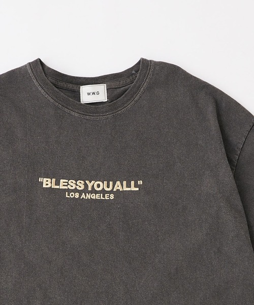 WHO'S WHO gallery（フーズフーギャラリー）の「【BLESS YOU/ブレスユー】ピグメント刺繍ロゴTEE（Tシャツ/カットソー・メンズ・ホワイト/アッシュグレー/ブラック/ネイビー/グリーン・FREE）」の18枚目の写真