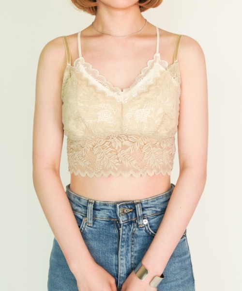 yuue' ( wear )(ユーイ)の「レイヤードレースキャミソール(キャミソール・レディース・ブラック/ベージュ/ラベンダー・FREE)」の1枚目の写真