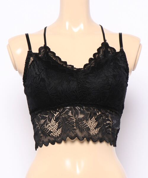 yuue' ( wear )(ユーイ)の「レイヤードレースキャミソール(キャミソール・レディース・ブラック/ベージュ/ラベンダー・FREE)」の4枚目の写真