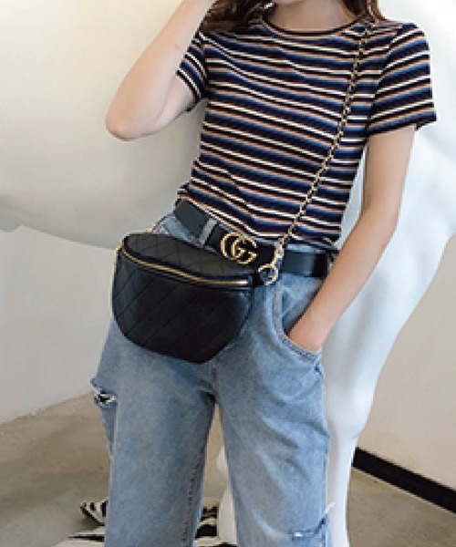 meJane（ミージェーン）の「マルチボーダーＴシャツ/カットソー【ZOZOTOWN限定】（Tシャツ/カットソー・レディース・ネイビー/ホワイト/イエロー・FREE）」の18枚目の写真