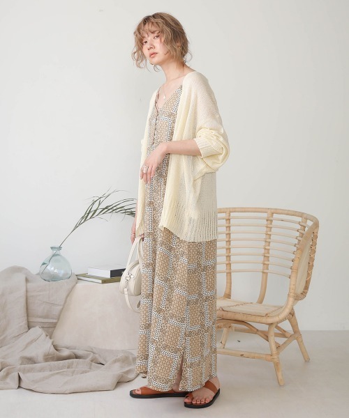 Bab（バブ）の「【WEB限定】パネルプリントキャミワンピース（ワンピース・レディース・ベージュ/ブラウン/ライトグリーン・38）」の10枚目の写真