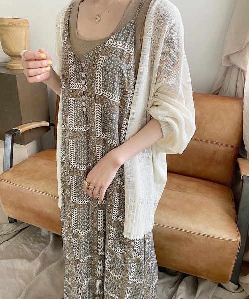 Bab（バブ）の「【WEB限定】パネルプリントキャミワンピース（ワンピース・レディース・ベージュ/ブラウン/ライトグリーン・38）」の5枚目の写真