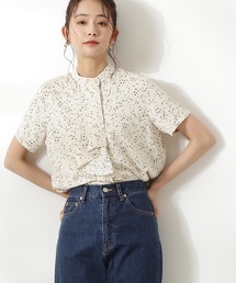 【追加生産】◆ボウタイ風半袖ブラウス
