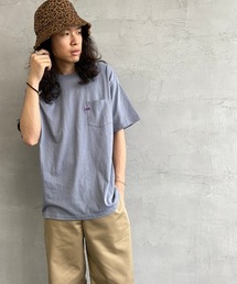 [LEE×JEANS FACTORY/リー×ジーンズファクトリー] 別注 ポケットロゴ刺繍Tシャツ