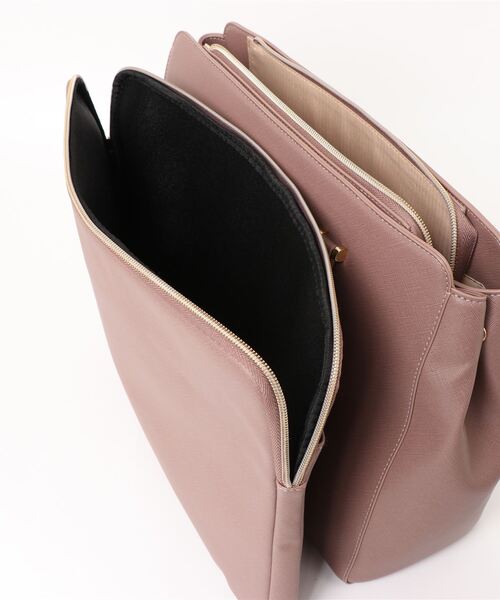 Honeys（ハニーズ）の「ＰＣポーチ付Ａ４トート（トートバッグ・レディース・グレイッシュベージュ/ネイビー/ブラック/ピンク系その他/ピンク・FREE）」の15枚目の写真