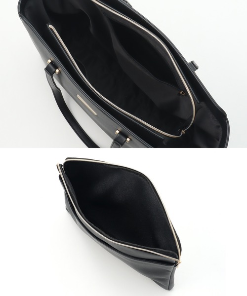 Honeys（ハニーズ）の「ＰＣポーチ付Ａ４トート（トートバッグ・レディース・グレイッシュベージュ/ネイビー/ブラック/ピンク系その他/ピンク・FREE）」の13枚目の写真