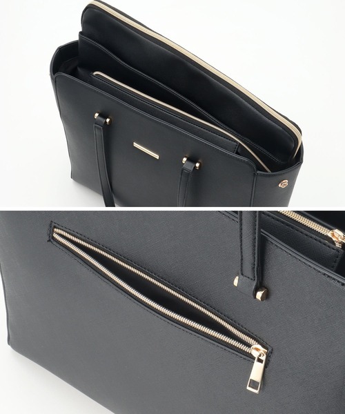 Honeys（ハニーズ）の「ＰＣポーチ付Ａ４トート（トートバッグ・レディース・グレイッシュベージュ/ネイビー/ブラック/ピンク系その他/ピンク・FREE）」の7枚目の写真