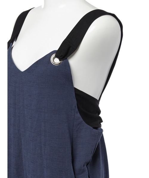 DRWCYS（ドロシーズ）の「バックリボンデザインコンビネゾン（サロペット/オーバーオール・レディース・ブラック/ベージュ/ブルー・SMALL/MEDIUM）」の19枚目の写真