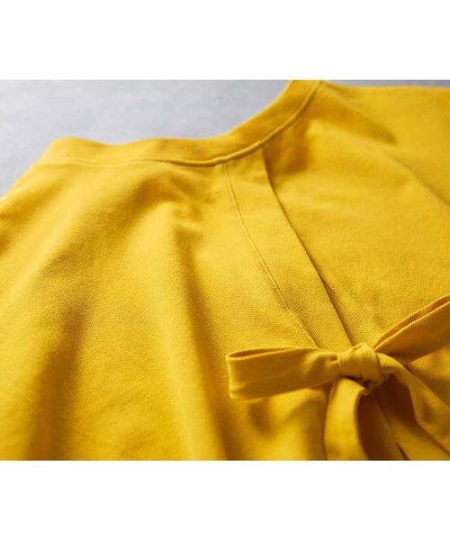 IEDIT(イディット)の「IEDIT コットン100%の強撚かのこを使ったバックリボントップス(Tシャツ/カットソー・レディース・イエロー/パープル・XX-LARGE/SMALL/LARGE/X-LARGE/XXX-LARGE)」の11枚目の写真